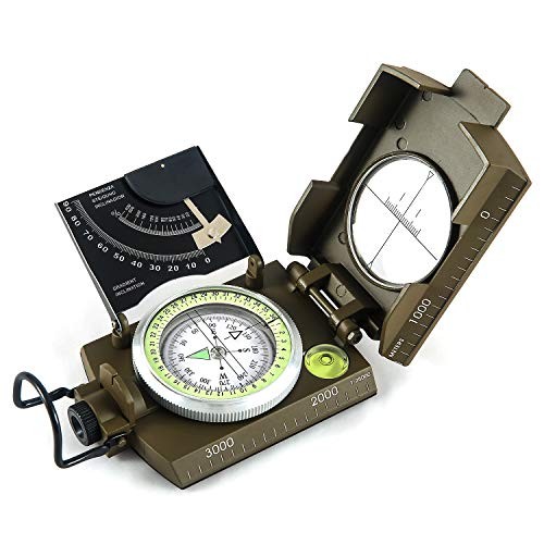 Multifunctional Military Sighting Navigation Compass with Inclinometer-Green