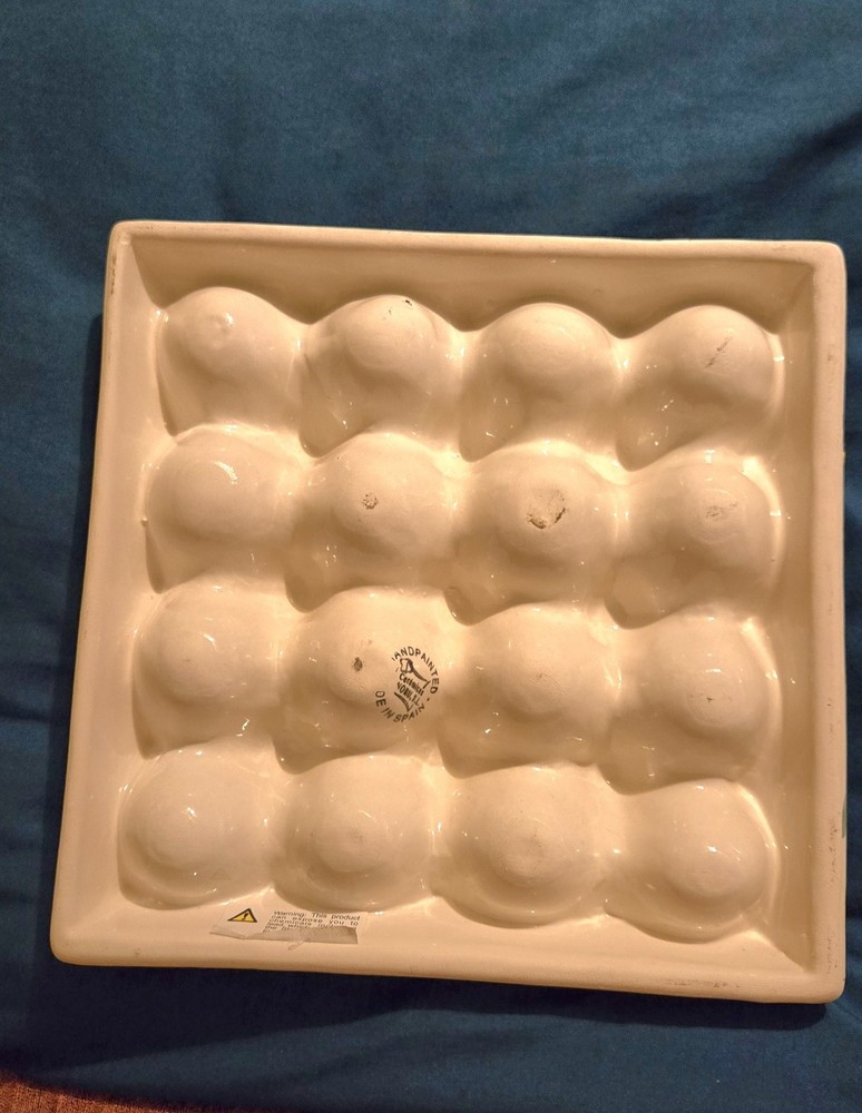 Hand Painted Ceramic Egg Tray Spain