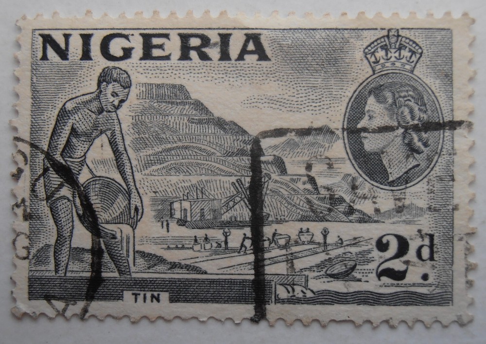 NIGERIA STAMP.  2d TIN. GREY