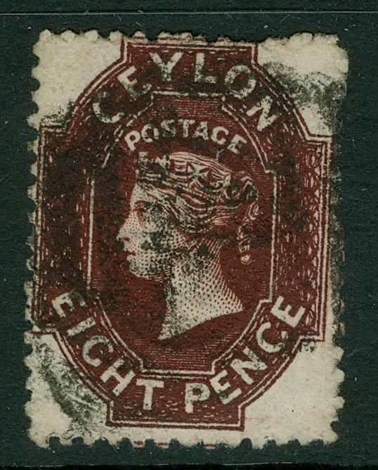 Ceylon, 8d red brown, Scott #54.