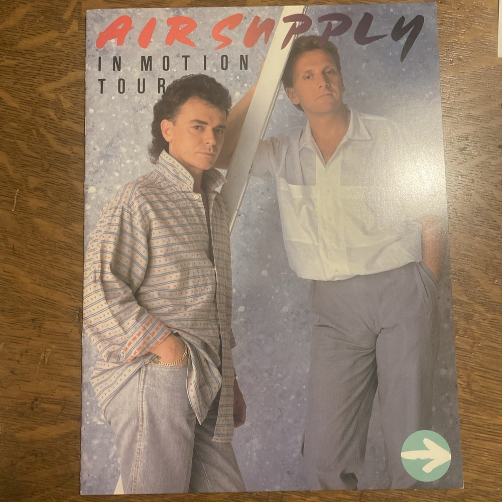 1986 Air Supply In Motion Tour Program Graham Russell Hitchcock  Signed Auto