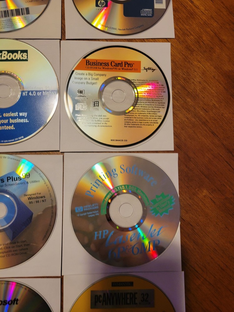 12 - Vintage Computer PC CD-ROM Software Loose Discs - Microsoft Quickbooks More