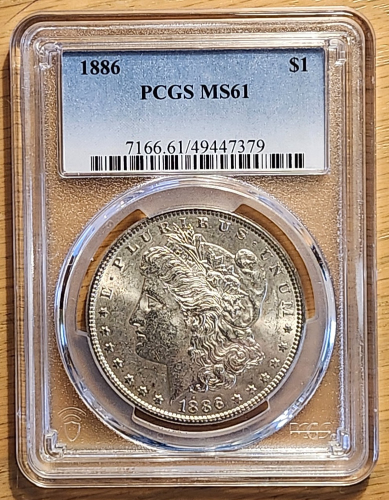 1886  PCGS MS61 MORGAN 90% SILVER