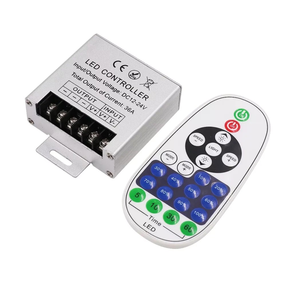Remote Controller 12V IR 23Keys 36A 360W 24V Light Dimmer Wireless DC LED//