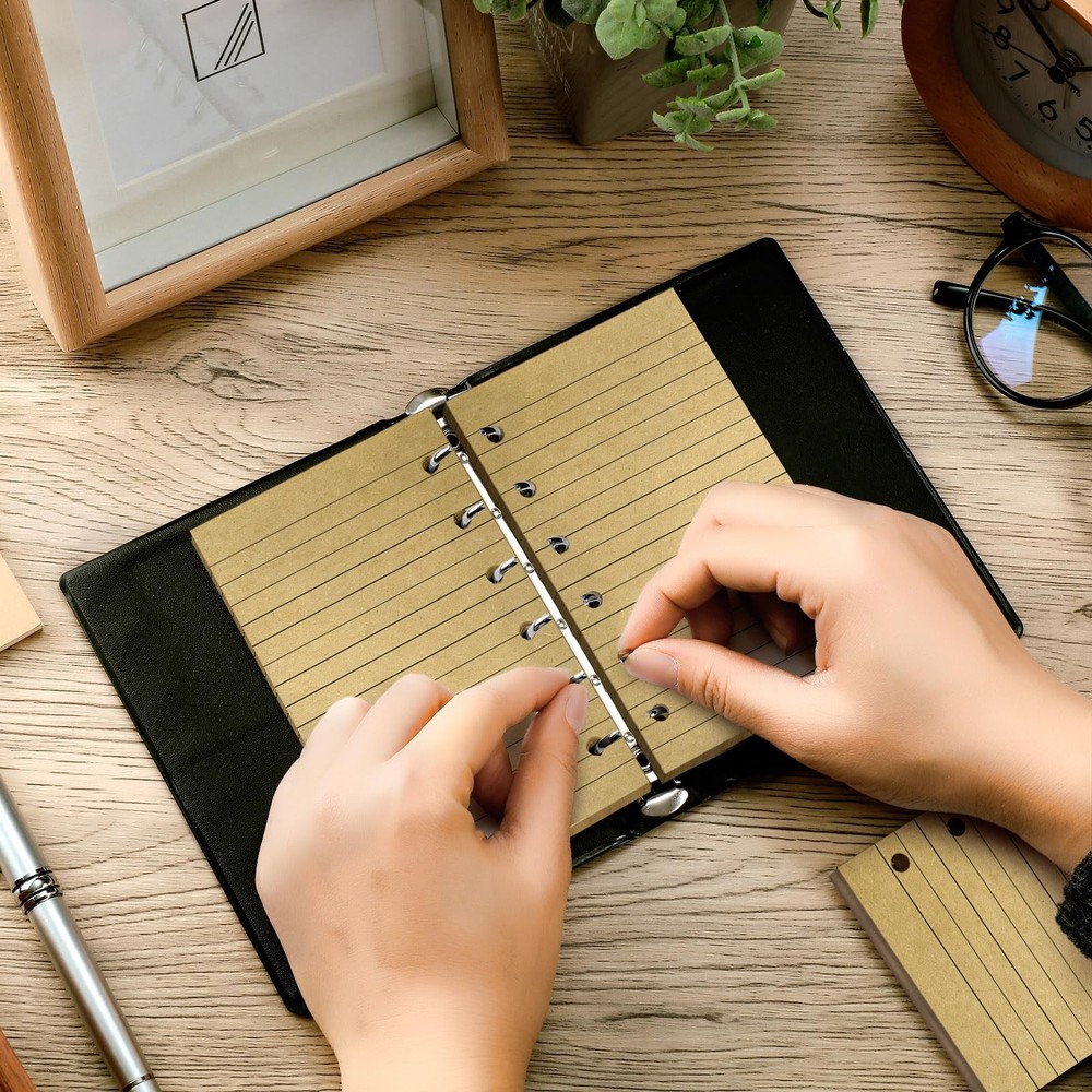 6 Hole Mini Lined Paper Refill 200 Sheets Blank Planner Refills Loose Leaf Pa...