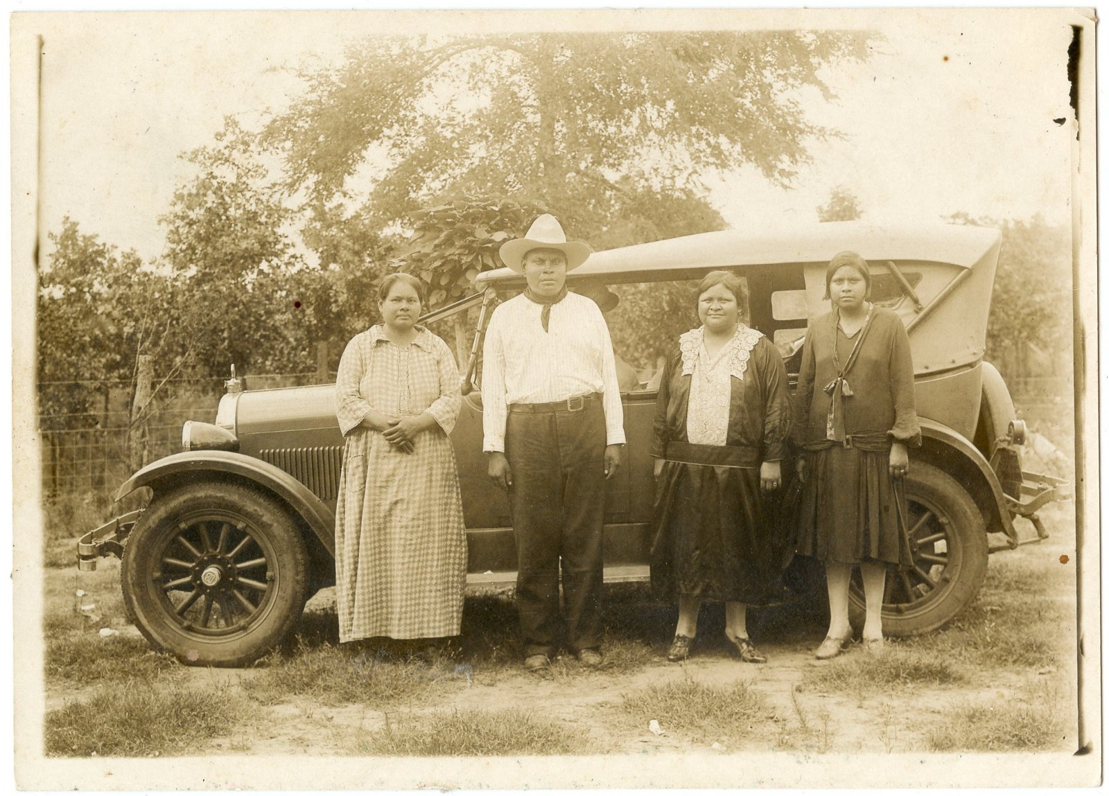 1920s Native American Indians Photo Posing by Car Miami, Oklahoma Estate 5x7