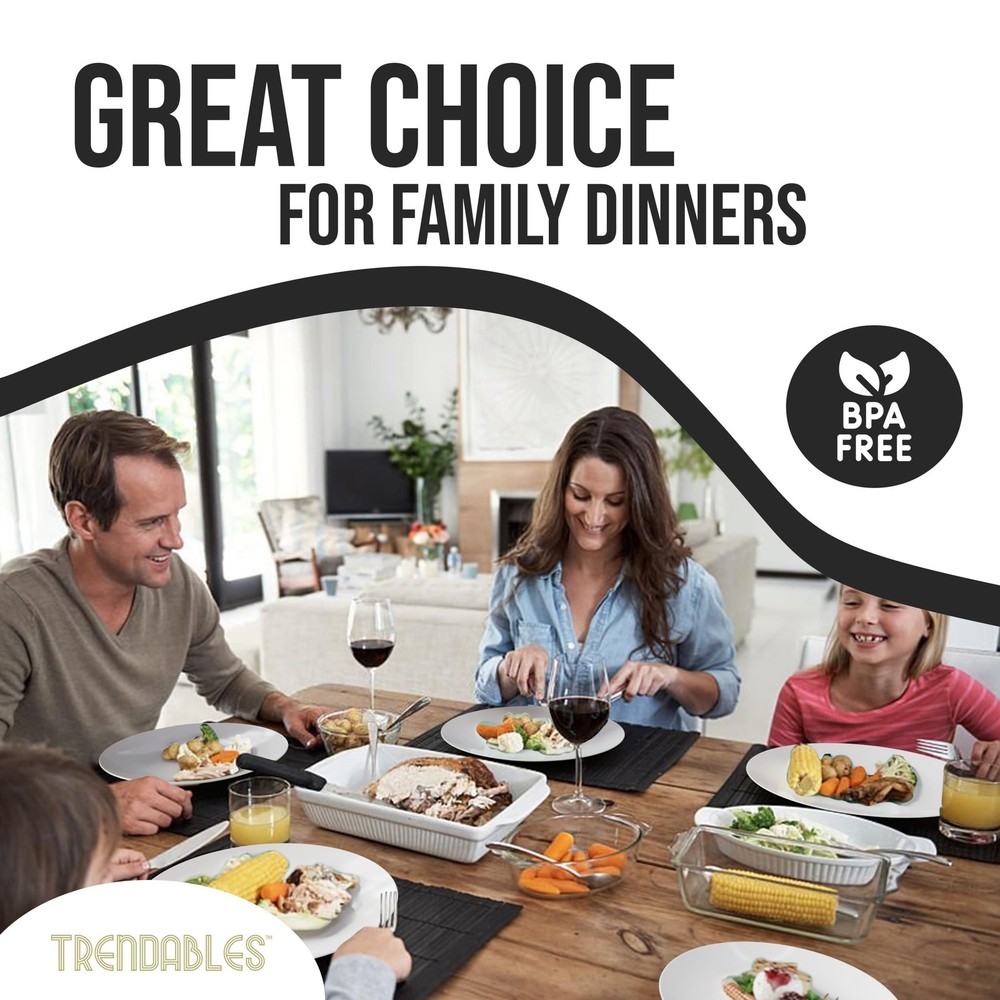 Trendables Plastic Dinnerware Set - 40 Piece Disposable Plates for Party Set ...