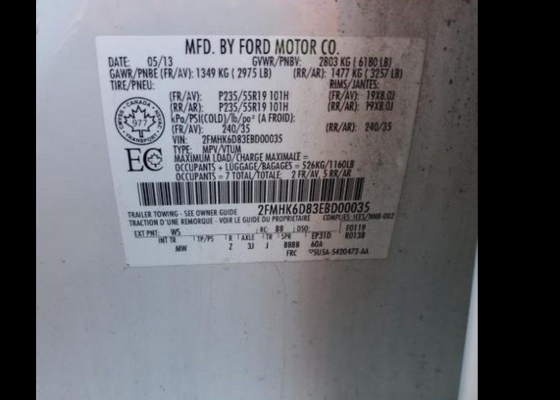 2014 FORD FLEX SYNC INFORMATION DISPLAY SCREEN MODULE DA8T-14F239-BR OEM