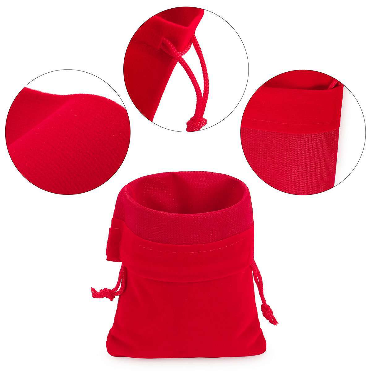 25/50Pcs Velvet Drawstring Gift Pouches Ring Jewelry Bag 2.8*3.5in/3.9*5.9in