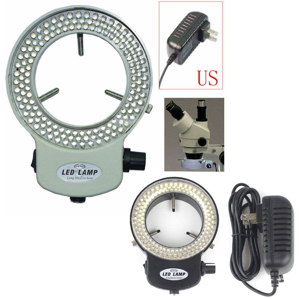 2Pack 144 LED Bulbs Microscope Ring Light Illuminator Lamp US Plug White US SHIP