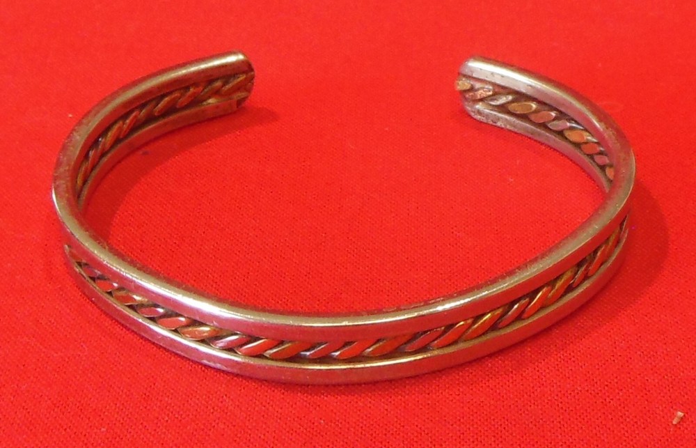 Silver-tone Silver & Copper Cuff Bracelet