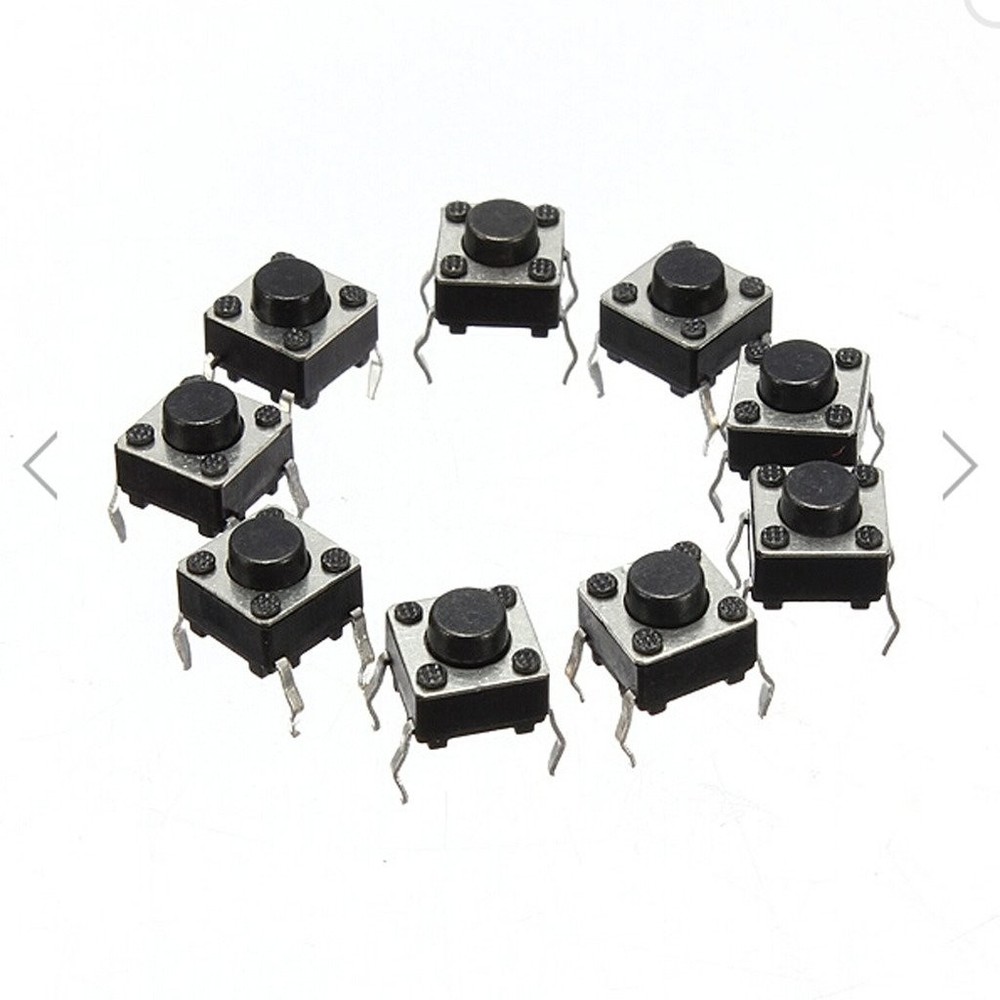100Pcs 6x6x5mm Micro Tactile Push Button Switch - Reliable SPST Quality
