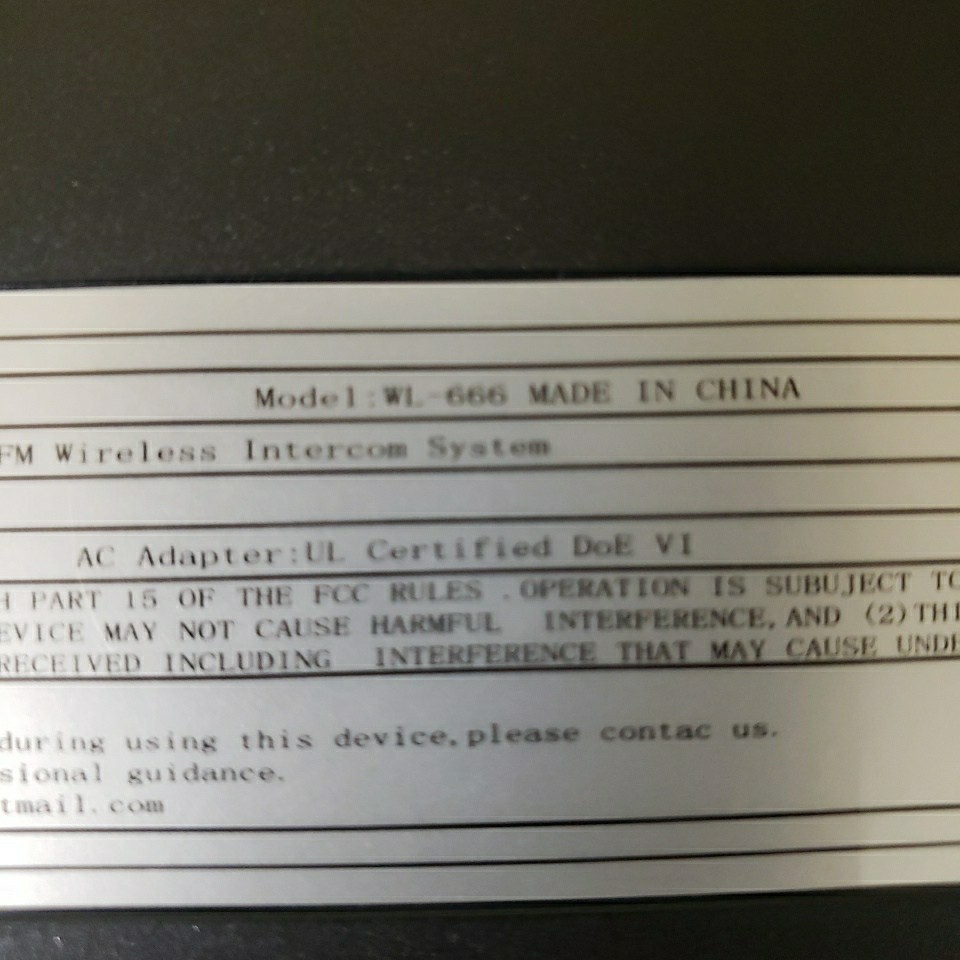 Wuloo Wireless Home Intercom System WL-666 SINGLE UNIT