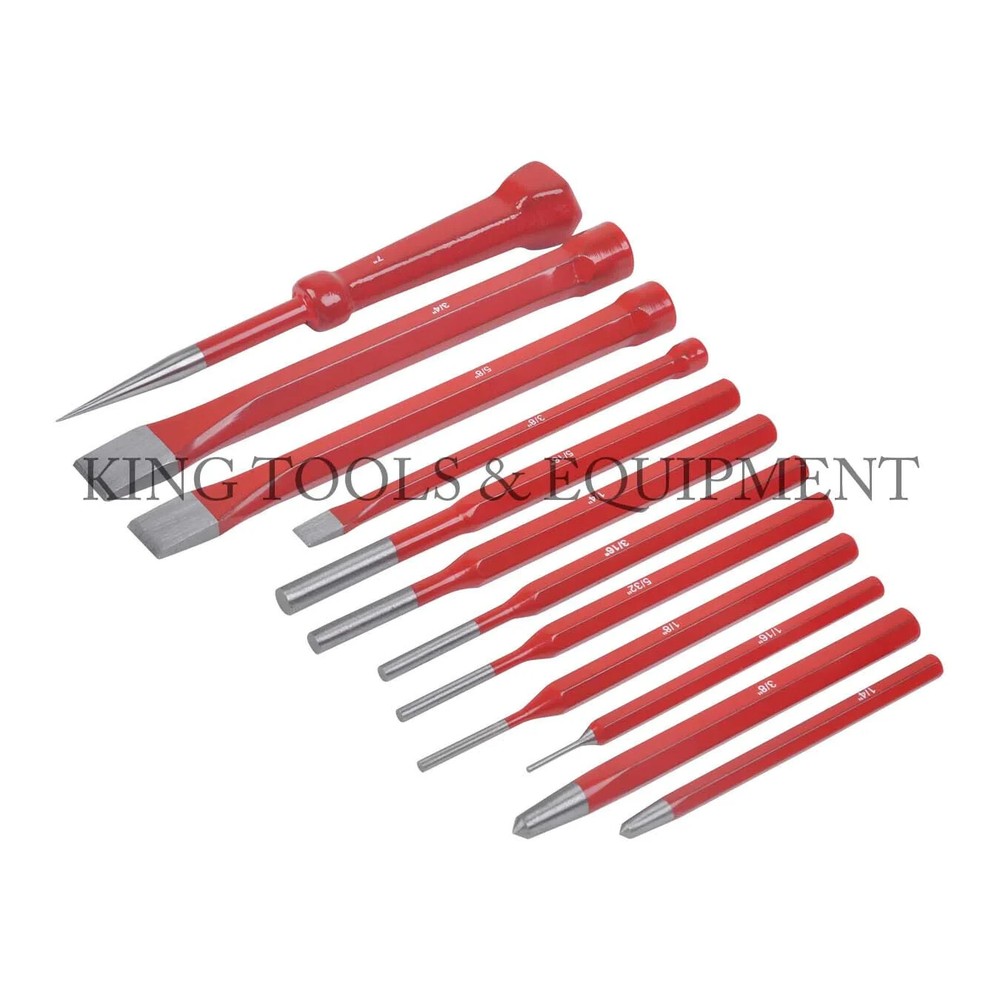 King Tools 12 Pc Punch & Chisel Set