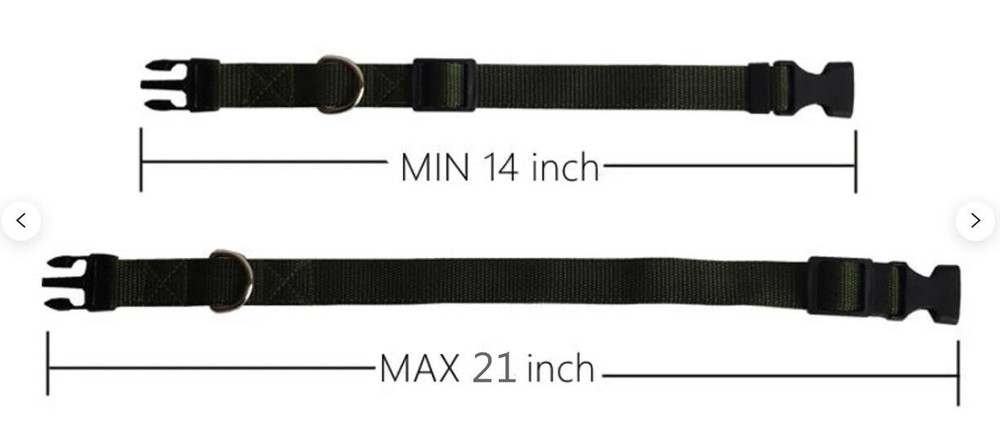 Durable Personalized Custom Embroidered Nylon Dog Collar Adjustable Name number