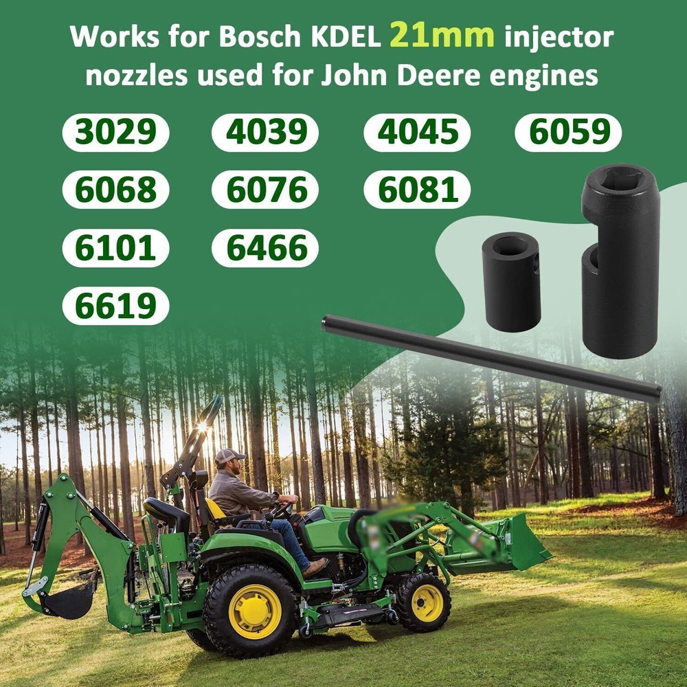 JDE92 21mm Injector Socket Tool 7458 Injector Nozzle Socket Fits For John Deere