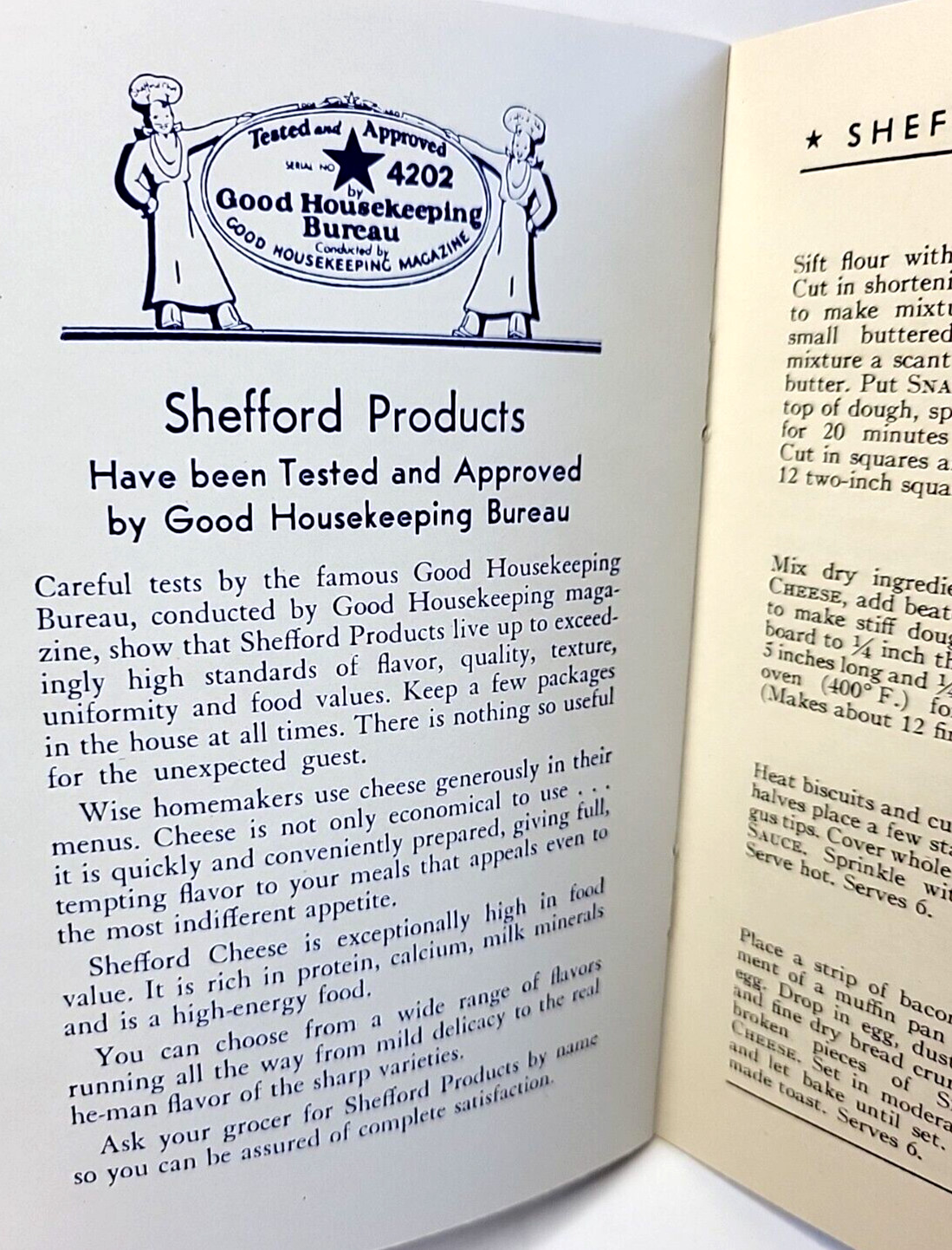 Vintage 1938 Shefford Cheese Recipes Advertising Booklet Alberta Winthrop