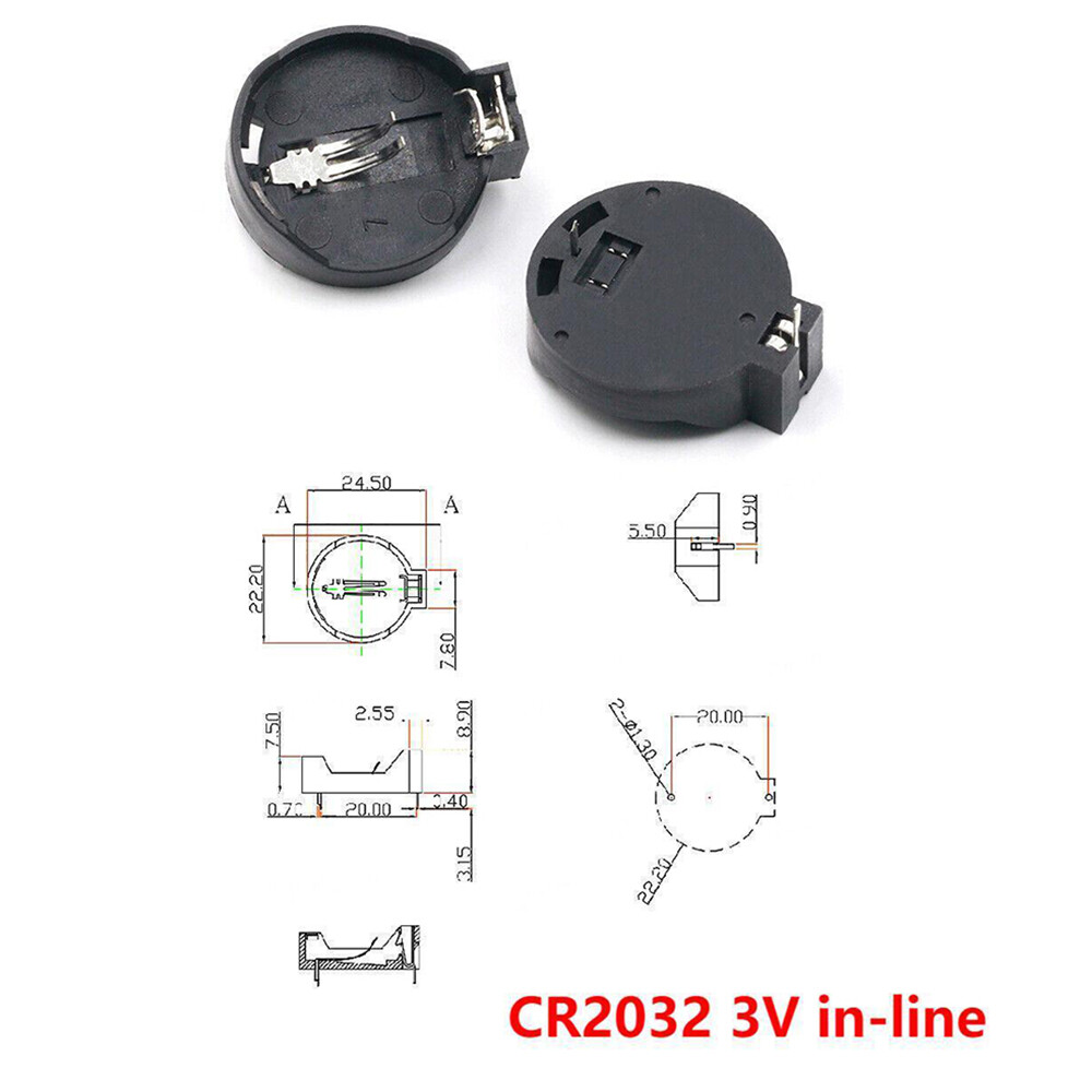 3V/6V Round/Vertical Coin Button Cell Battery Holders Socket Case ^Free postage