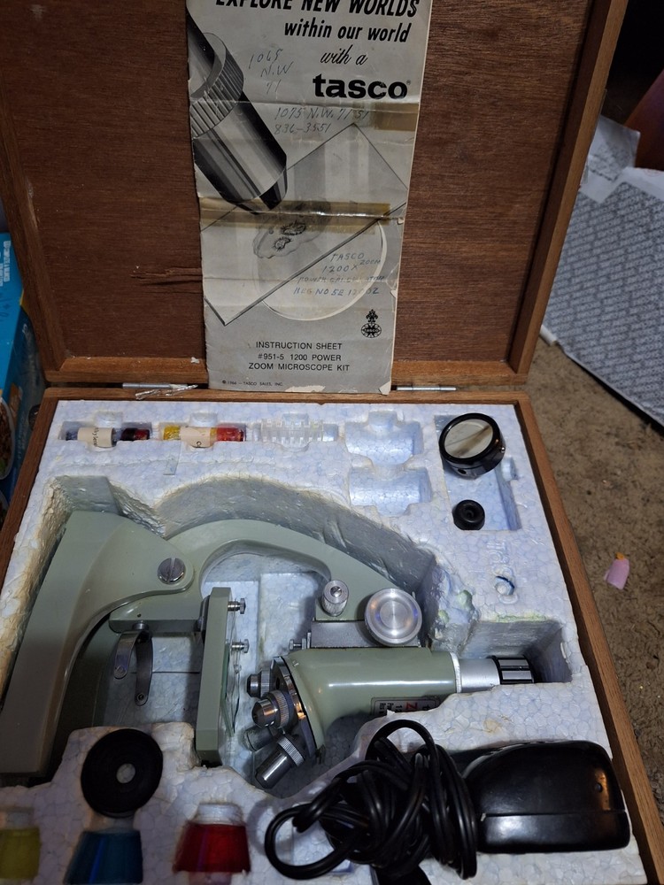 Vintage Tasco 900X Zoom Microscope.