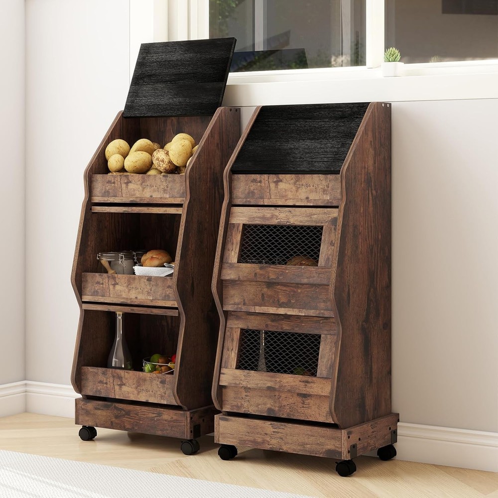 ARTETHYS Potato Storage Bin Movable Bread Box