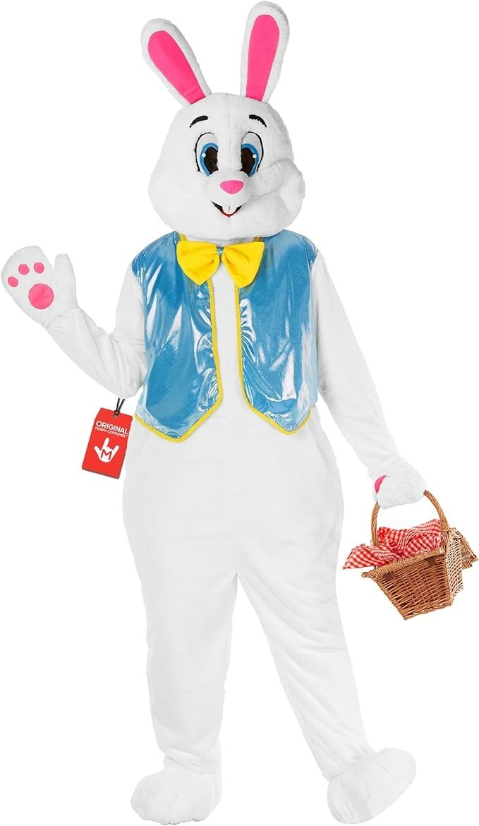 Morph Easter Bunny Costume Deluxe Adult Unisex White Rabbit Mascot Bunny Suit