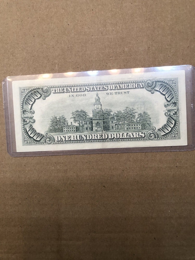 Older 1988 $100 Dollar Offset print Error circulatedNote