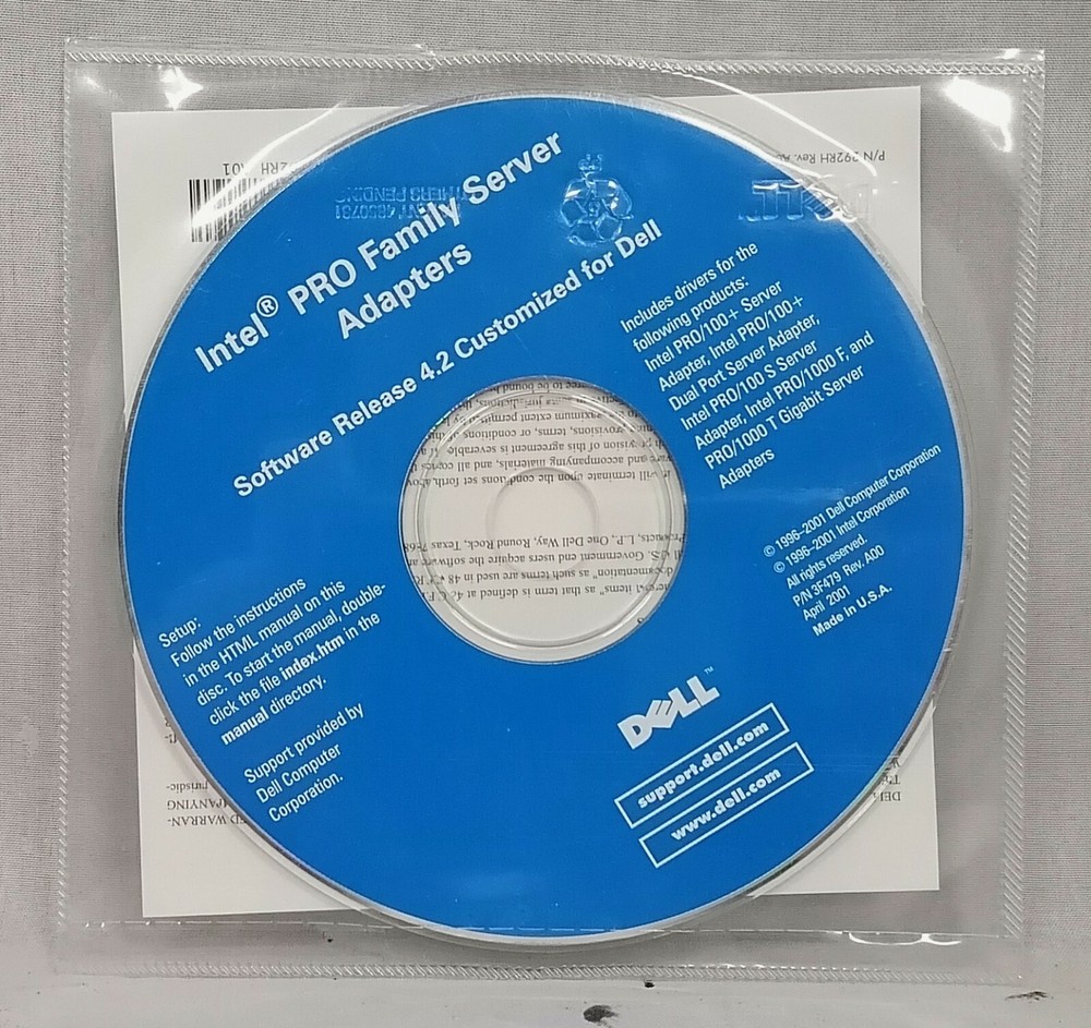 NEW Dell Intel Pro Family Server Adapters v4.2 CD