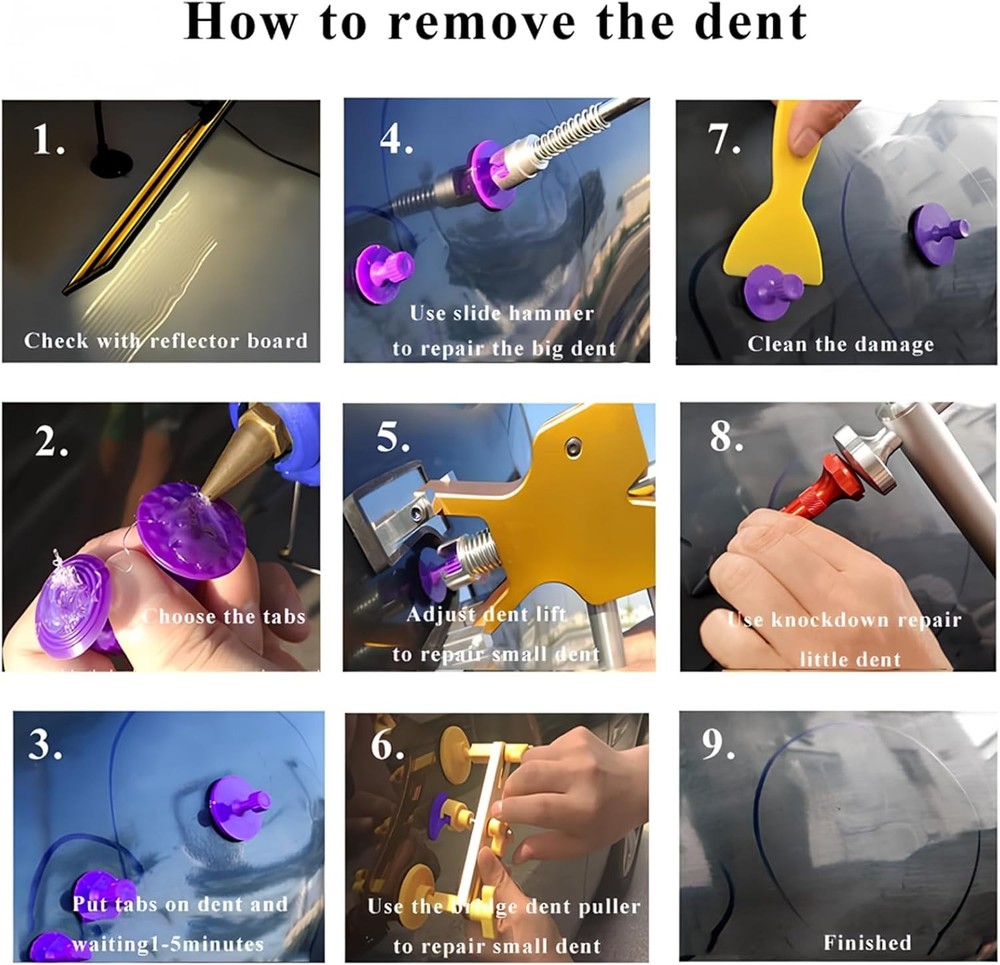 Complete 89PC Dent Puller Kit - Professional PDR Tools, Car Hail Damage Remover