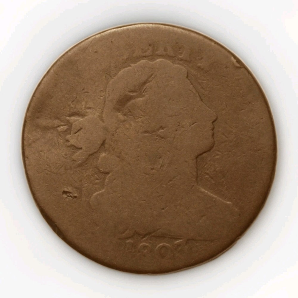 1803 Large Cent Draped Bust S-253 Rare Die Crack