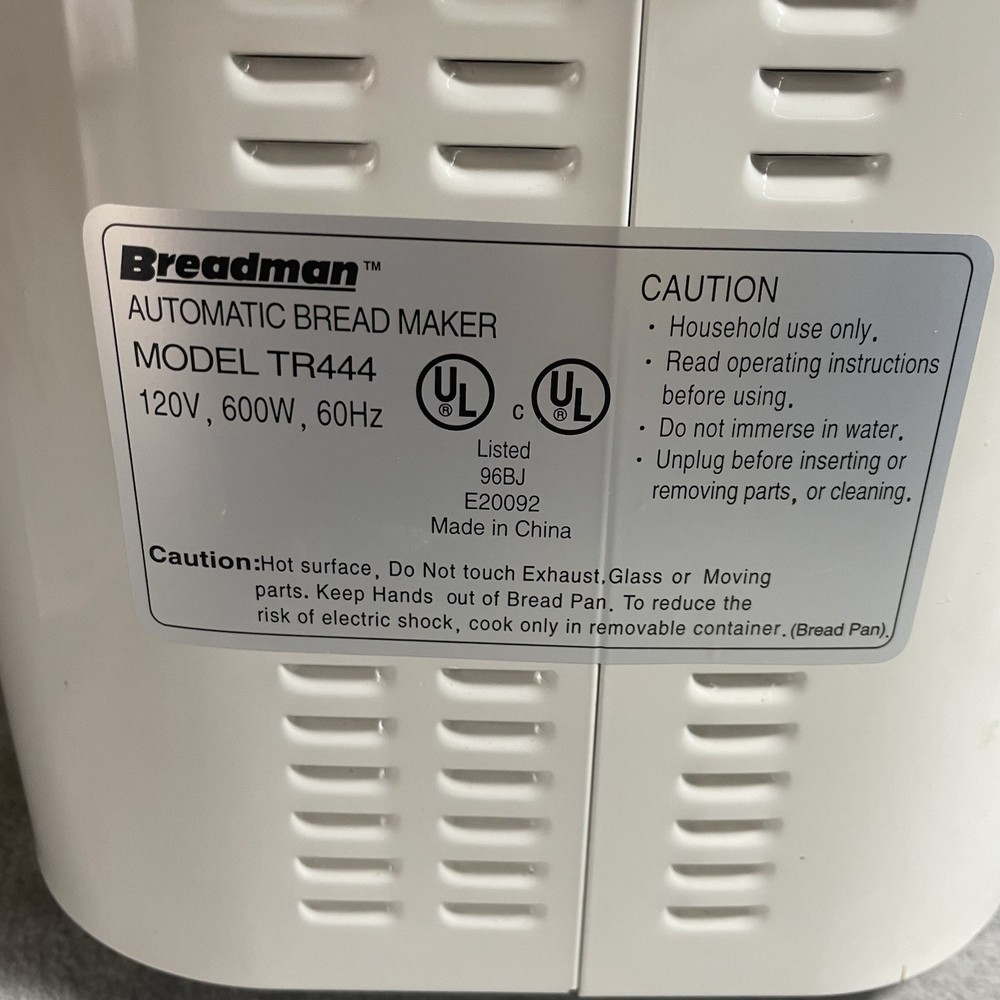 BREADMAN TR444 Deluxe Rapid Automatic Breadmaker Machine Bread Maker 1-1.5-2Lbs#