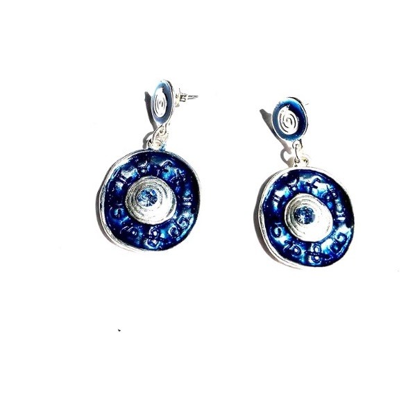 Geometric Blueberry Pierced Earrings Dangle