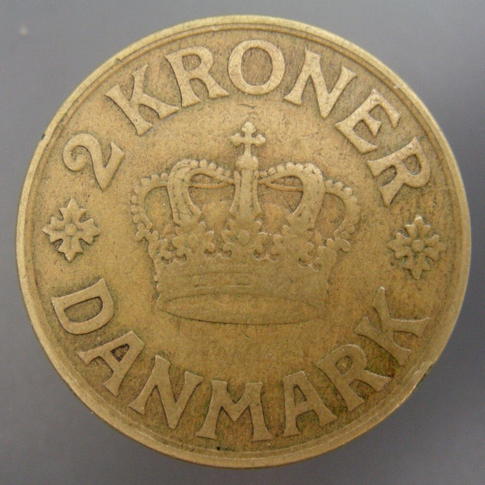 Denmark 1925 HCN GJ 2 Kroner