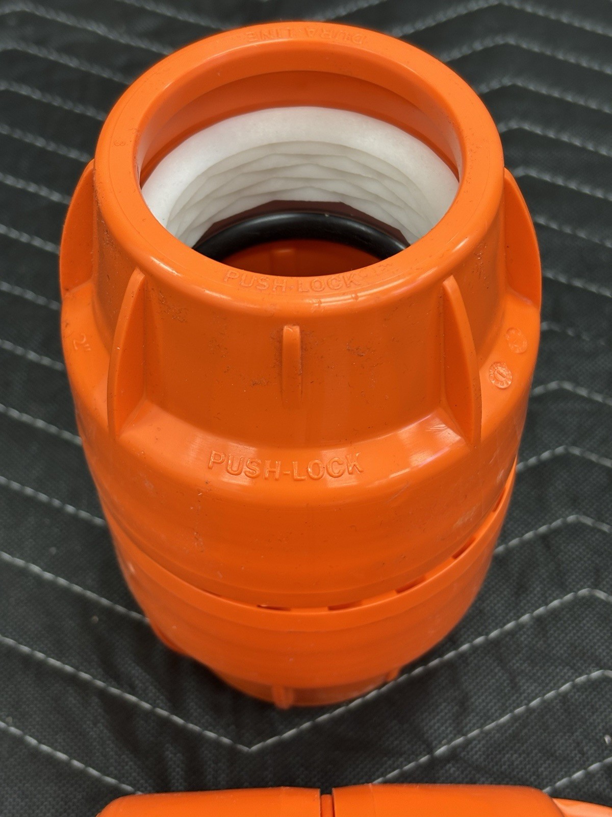 2" Dura-Line Molded Plastic Push Lock Coupler - Orange - 20001847 **CASE OF 15**