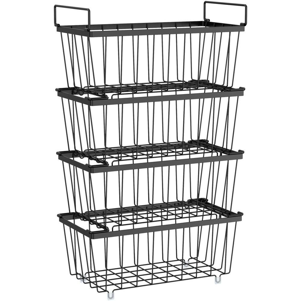Freezer Organizer Bins - Fits 7 Cu.Ft Chest Freezer, 4 Pack Stackable Wire Ba...