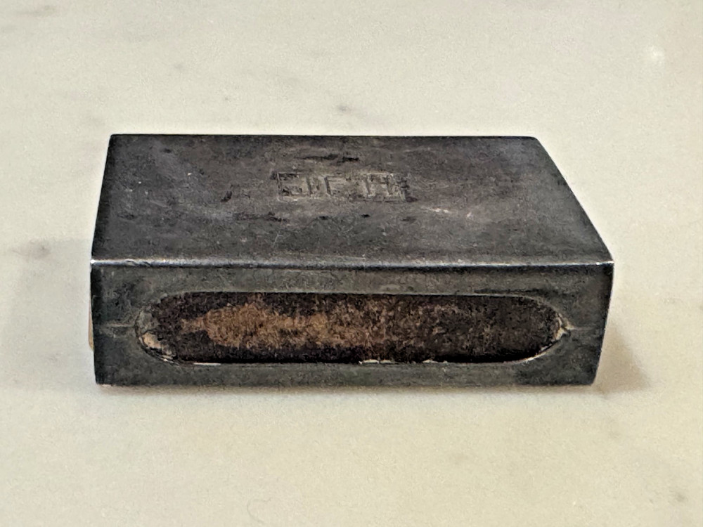 Sterling Silver Matchbox Case Rectangular Antique .925 Monogram JFH Grogan Co.