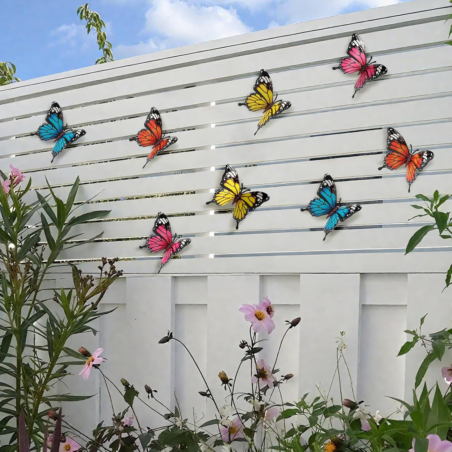 4 Pcs Metal Butterfly Wall Art Decor Outdoor Indoor Fence Wall Sculptures