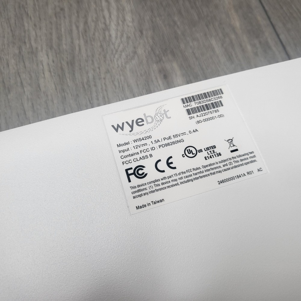 Wyebot WIS4200 Wireless Intelligence Platform WIFI WLAN Access Point, White