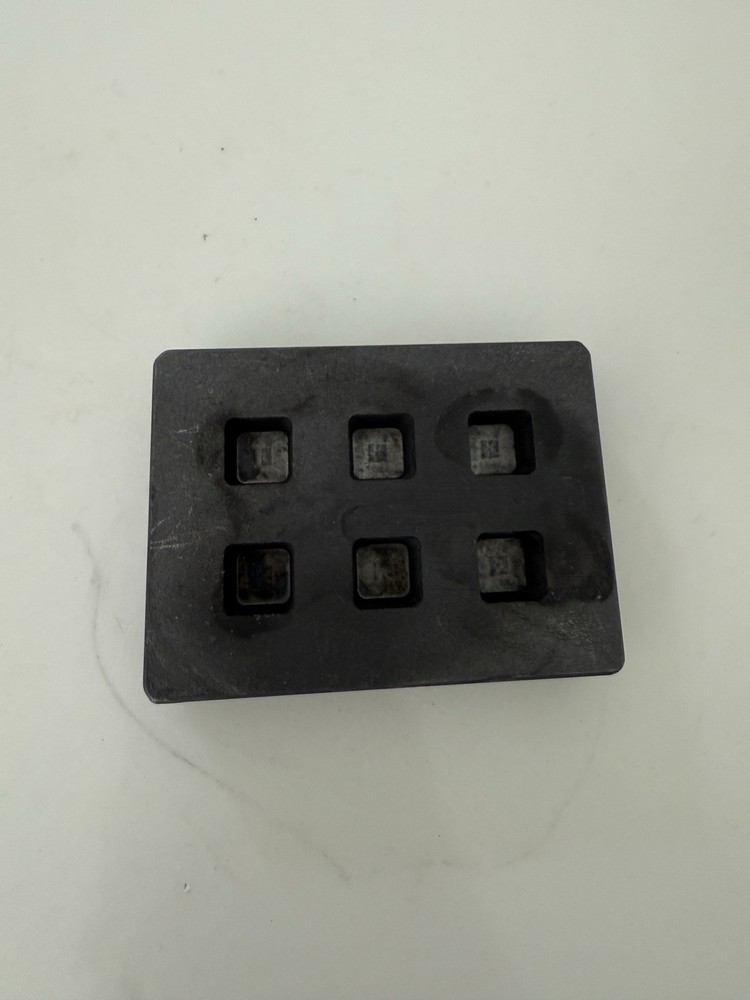 Graphite Ingot Mold For Casting (6)Cavity 1/2 oz Gold Cubes