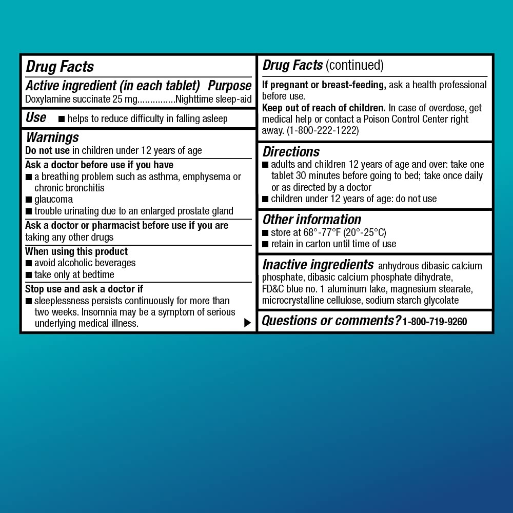 Amazon Basic Care Nighttime Sleep Aid Tablets for 96 Count (Pack of 1), White