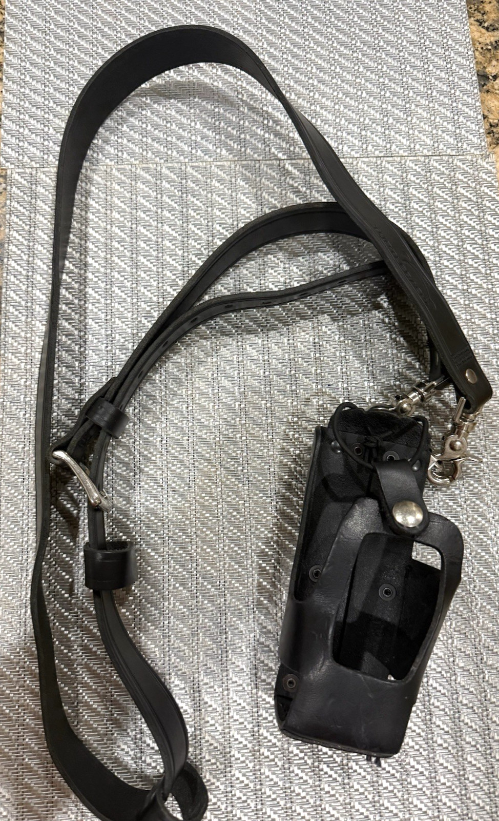 Used Perfect Fit Leather Firefighter Radio Strap