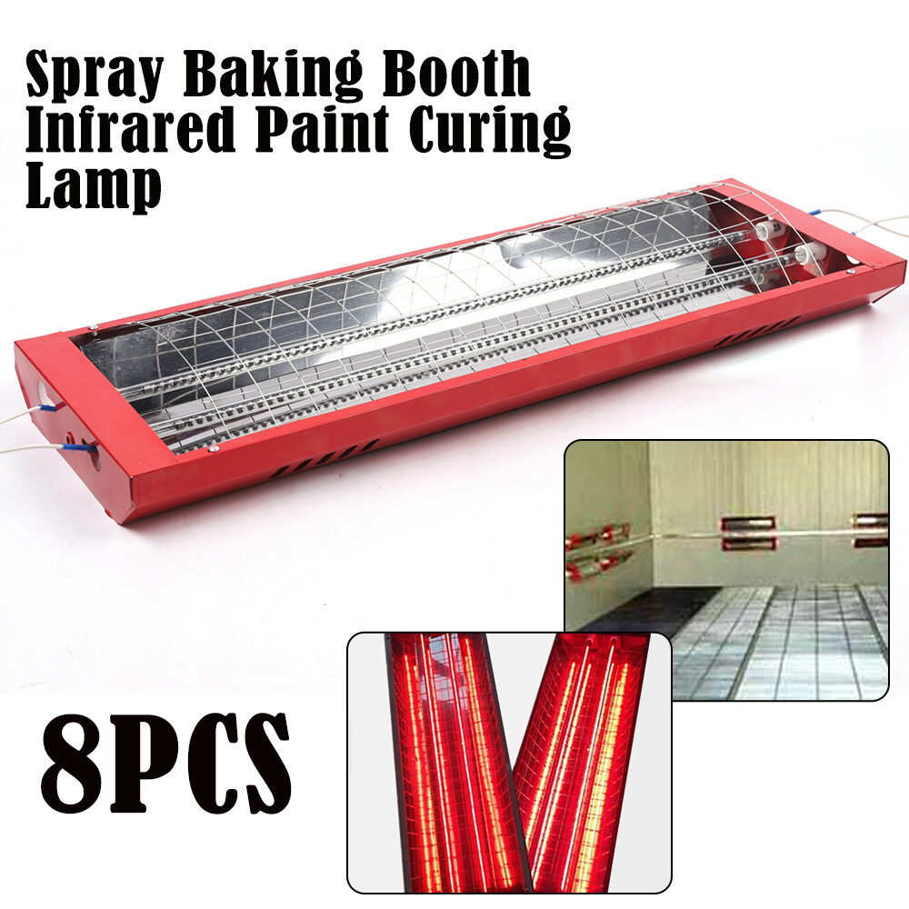 8 Pack Spray Baking Booth Infrared Paint Curing Light Heating Lamp Heaters 2000W