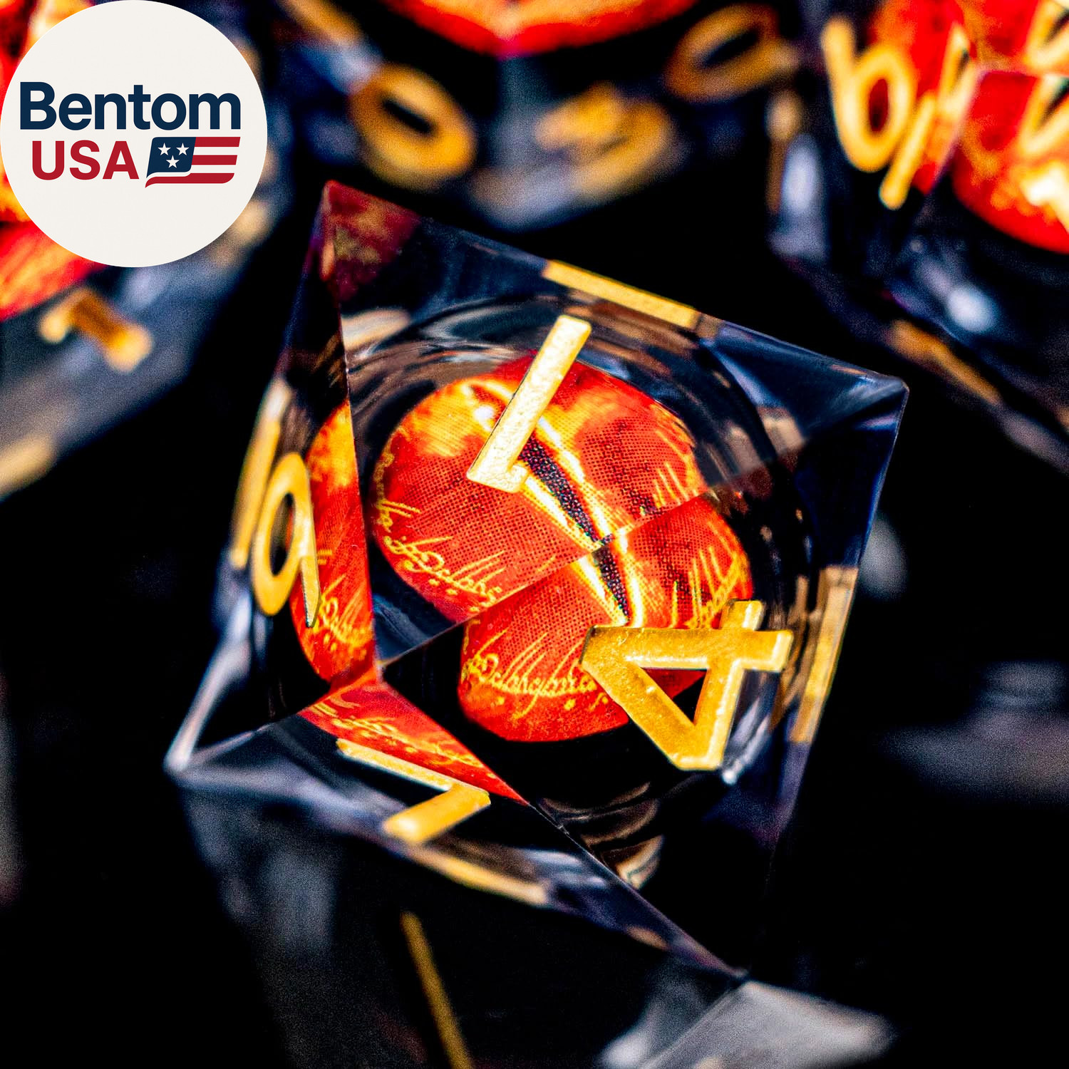 DND Gaze Eye Dice Set 7PCS Liquid Core Polyhedral Dice for Dungeons Dragons RPG