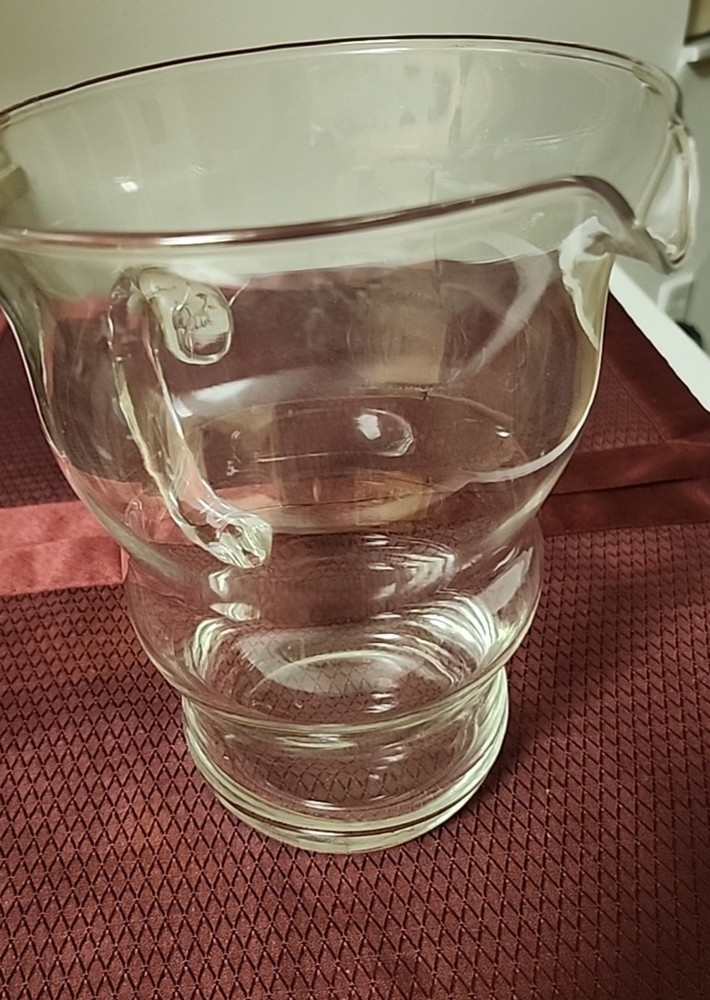 Clear Modern Art Glass Beverage Pitcher