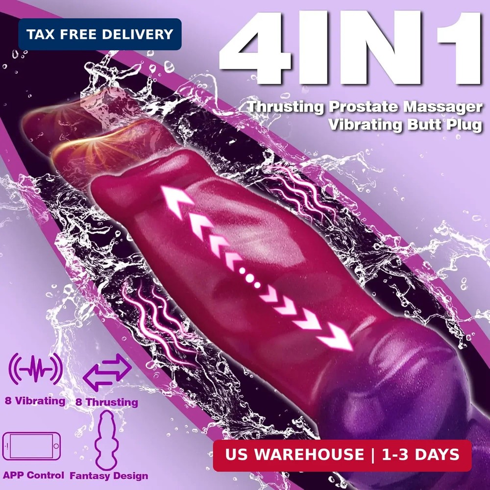 Thrusting Prostate Massager Vibrating Butt Plug Knot Anal Plug, Large Buttplug S
