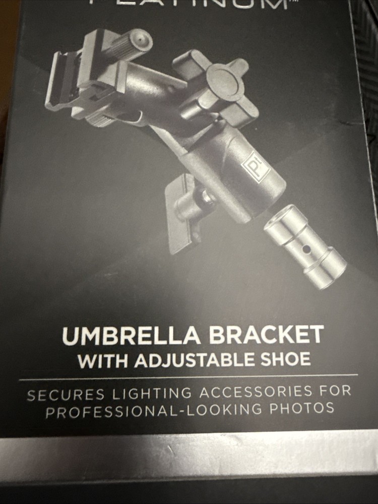 Platinum- Umbrella Bracket with Adjustable Shoe - Black