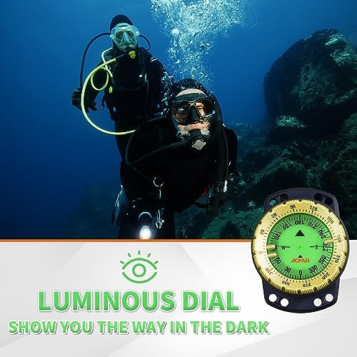 Dive Compass AF-Q60B Waterproof, Durable, Compact. Drawstring Style Compass