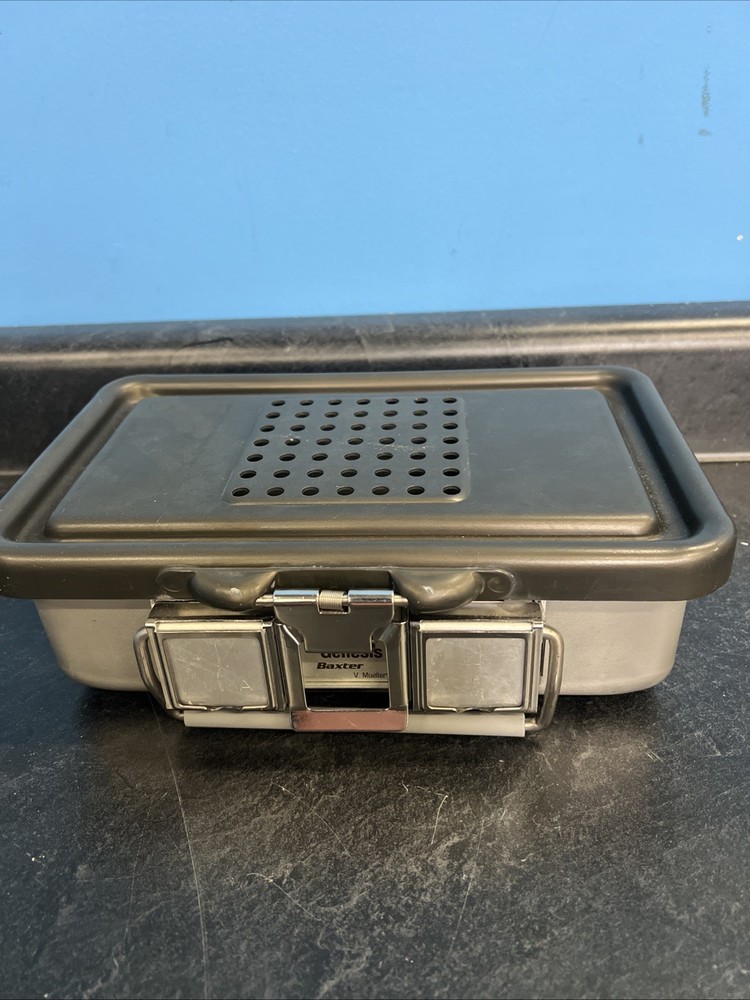 Baxter V. Mueller Genesis Instruments Sterilization Case  10” L 6”D × 3”H