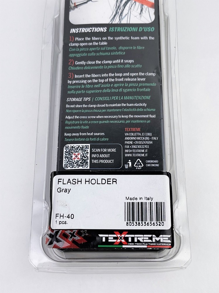 Textreme Gray Flash Holder Material Dubbing Loop Clamp
