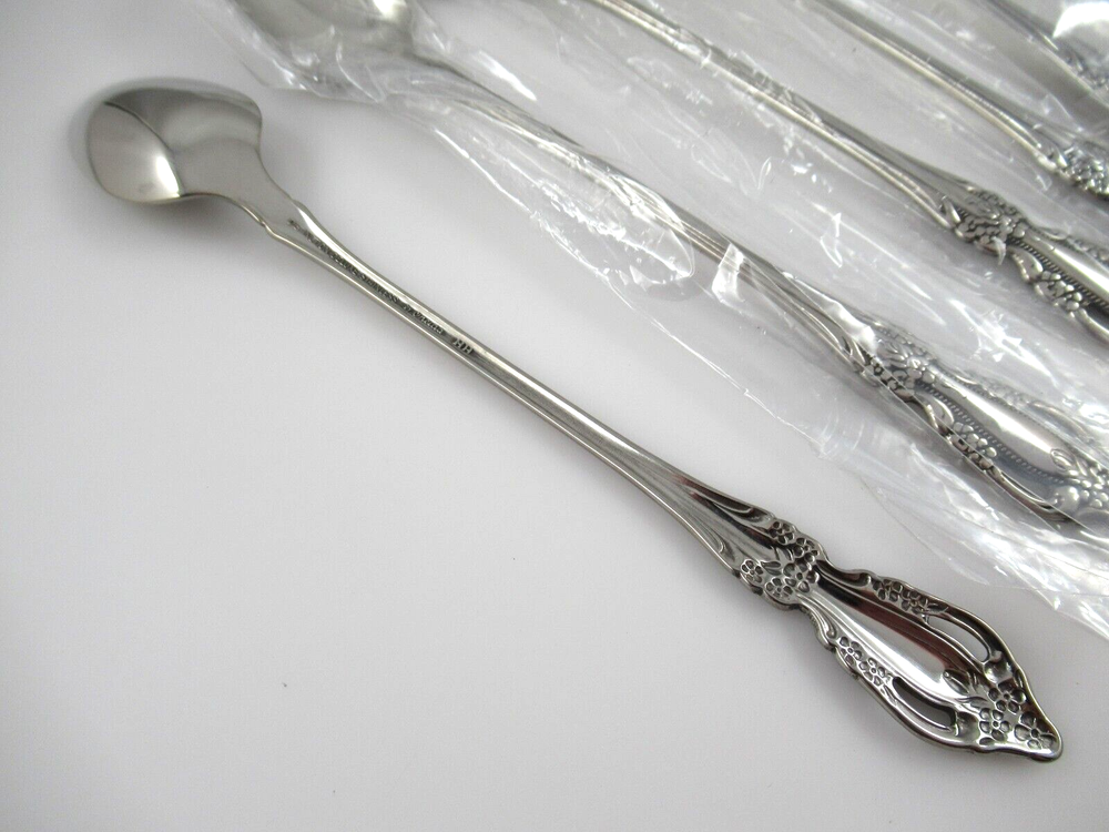 6 Iced Tea Spoons RAPHAEL Oneida Distinction Deluxe Glossy Stainless Flatware