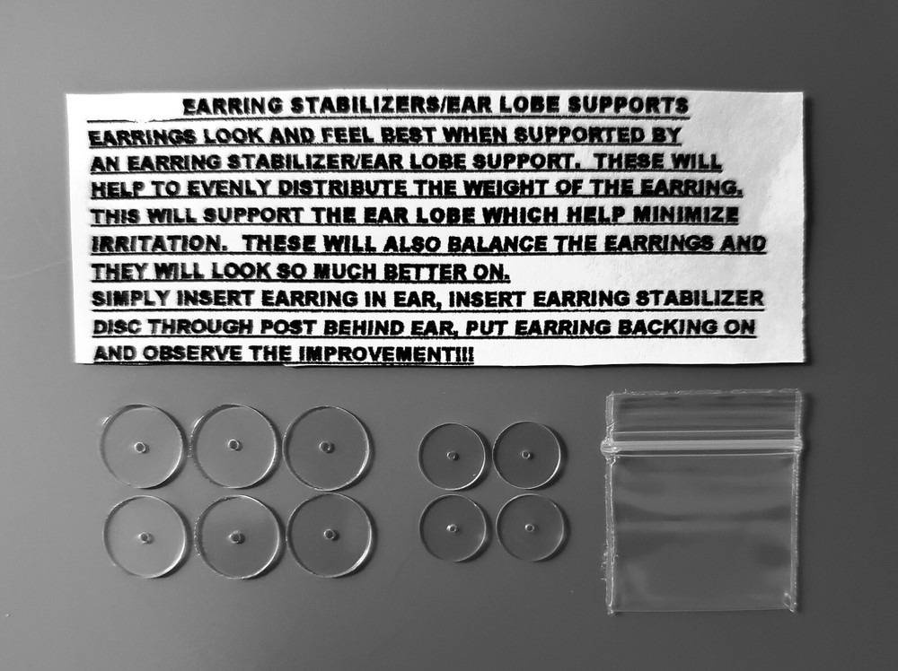 NEW - EARRING STABILIZERS - TWO SIZES - LARGE AND RARE SMALLER COMBO PACKAGE!